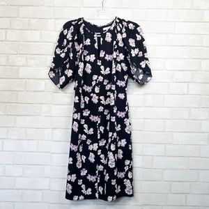Lewit Silk Knee Length Floral Dress